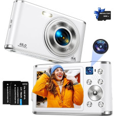 Digital Camera, AutoFocus 4K Photo Camera with Dual Camera, Camera Digital Camera with 32GB Card, 16X Digital Zoom, 2.8 Inch Large Screen Vlogging Camera, Portable Point and Shoot Cameras for