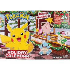 Pokemon PKW4116 2025 m. advento kalendorius - su 16 išskirtinių kovinių figūrėlių (apie 5 cm) ir 8 šventiniais priedais, oficialus Pokemonų kalendorius su 24 staigmenomis