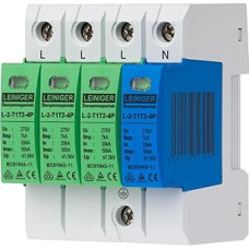 Leiniger Surge Protector/Surge Protector/4-Pin VDE Tested Class I+II, Type 1+2 (B+C), High Maximum Leakage Current of 50 kA/Main Distribution Protection, PV Protection