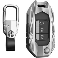 Cinko lydinio + TPU + odos šarvo išvaizdos automobilio raktų dėklai, skirti Honda Civic CR-V HR-V Accord Jade Crider Odyssey 2015-2018 (sidabro spalvos)