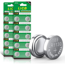 LiCB 20 x LR1130 AG10 1,5 V šarminės laikrodžio baterijos