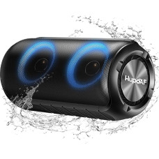 Bluetooth Lautsprecher mit Licht, 2026 Musikbox Tragbarer Bluetooth Box mit 52mm Durchmesser Dual Lautsprecher, Tiefer Bass, IPX7 Wasserdicht Outdoor Speaker für Reisen/Party/Strand【Neues 】