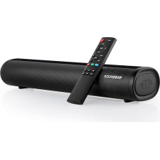 TKMARS Mini Soundbar for TV Devices with Subwoofer, 10 Metre Wireless Connection Range, 3 Equalizer Modes, Small for Optical/Auxional/USB Port/Bluetooth/Aux/Hdim
