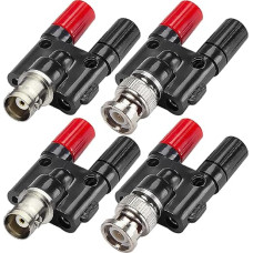 BNC Male to 4 mm Banana Socket Oscilloscope Adapter, 2 Pieces Oscilloscope BNC Male to Dual 4 mm Banana Female, 2 Pieces BNC Female to Dual 4 mm Banana Socket