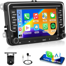 4GB + 64GB Carplay automobilinis radijas VW Passat B6 T5 Golf 5 6 Polo 6R Tiguan T5 Jetta Seat Skoda su Android Car/GPS Navi/WiFi/FM/RDS radiju/SWC/Canbus/Bluetooth/EQ + atbulinės eigos kamera su mikrofonu