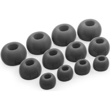 Okuli 12 x Silicone Earplugs Earphones Rubber Tips for JBL Tune Buds Headphones in Black