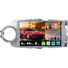 MSD Android 15 automobilinis radijas Toyota Yaris GRMN (2012-2017) | 4G + 64G, Octa-Core - GPS navigacijos radijas | CarPlay Android automobilio vairo valdymas Dual Band WiFi DSP DAB | atbulinės eigos kamera | 2 DIN 9