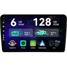 [6G+128G | Integruotas DAB+ 4G] - MSD automobilinis radijas Audi A3 8P 8PA S3 RS3 (2003-2013) Android 15 GPS navigacijos radijas CarPlay Android automobilio vairo valdymas WiFi DSP kamera MIC Octa-Core 2 DIN 9 colių