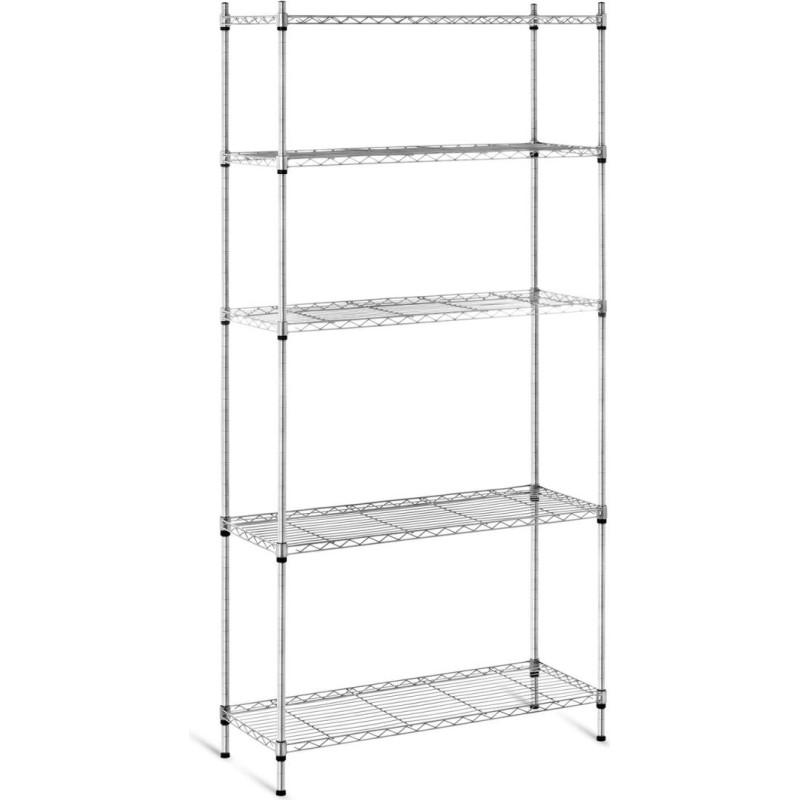 Royal Catering Vielinis ažūrinis sandėliavimo stelažas pilkos spalvos 180x90x35cm iki 150 kg