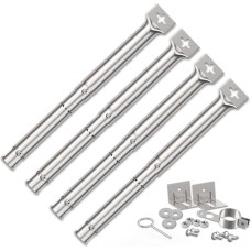 Universal Burner, Adjustable Burner 30.8 to 44.9 Stainless Steel Accessories for Gas Grill Replacement Parts, Universal Burner for Master Forge Perfect Flame Uniflame Lowes and Other Grills (4 PC)