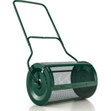 COSTWAY komposto kratytuvas 80 l, durpių samanų kratytuvas su U formos rankena ir tinkliniu krepšeliu, skersmuo 40 x 68 cm, trąšų kratytuvas vejos sodui, sodo trąšų ir sodinukų kratytuvas, metalinis komposteris, rankinis kratytuvas