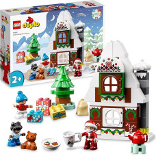 LEGO 10976 DUPLO Gingerbread House with Santa Figure, Christmas House Toy, Gift for Toddlers from 2 Years, Building Blocks, Educational Toy for Girls and Boys