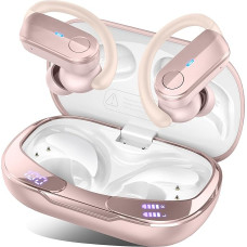 Ordtop Bluetooth 5.4 Sports Headphones, 70H In-Ear Headphones Bluetooth with 4 Noise Cancelling Mics, 2026 IPX8 Waterproof Earphones, HiFi Stereo Deep Bass Wireless Headphones with Ear Hooks, LED Display