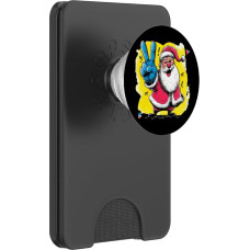 Weihnachtsmann Friedenszeichen Retro Pop Charakter Grafik Kunst lustig PopSockets PopWallet für MagSafe