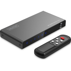 DIGITUS DS-55333 HDMI jungiklis 3x1 - 3 įėjimai ir 1 išėjimas - UHD 8K 60Hz 7680 × 4320p - HDCP 2.3, HDMI 2.1 - HDR, CEC, Deep Color, DTS, Dolby Digital, LPCM - skirtas televizoriui, monitoriui, žaidimų konsolėms