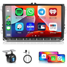 Hodozzy 6G+128G 8-Core Car Radio for VW Passat B6 Golf 5/6 Touran T5 Tiguan Polo Jetta Seat Skoda with Carplay Android Car, 9 Inch Touchscreen with Navi, WiFi, USB, DSP, FM/RDS Radio, Rear View Camera