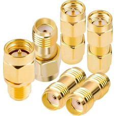 6 Piece SMA Adapter Kit 2 x M-M 2 x F-F 2 x M-F Male for Antenna/Coaxial Cable/FPV Drone/WiFi Router/Satellite Outdoor Junction Box, FPV Drone, Audio, Video, Networks and WiFi