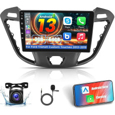 [2+64G] Android 13 Car Radio for Ford Transit Custom Tourneo 2013-2019 with Wireless Carplay & Android Car - 9 Inch Touchscreen Car Radio with WiFi, GPS, Mirror Link, DSP + AHD Rear View Camera