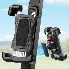 KEMIMOTO golfo vežimėlio mobiliojo telefono laikiklis, 360° pasukamas ir amortizuojantis, magnetinis reguliuojamas golfo vežimėlio telefono laikiklis, suderinamas su EZGO Club Car, universalus iPhone mobiliojo telefono laikiklis