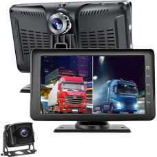 OBEST AHD Reversing Camera Kit with 2 Cameras, 170° Wide Angle View, 1080P Reversing Camera Set with 7 Inch Monitor, Dual Channel Surveillance System for Trucks, Caravans and Motorhomes