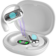 Kabellose Ohrhörer, Bluetooth 5.4 Kopfhörer, In-Ear-Kopfhörer, Geräuschunterdrückung, mit LED-Display, wasserdichte Kopfhörer, Bluetooth-Sport-Headsets im Ohr zum Laufen (Weiß)
