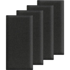 Sienų apmušalai vaikams, tvirtinami prie sienos, paminkštintas galvūgalio stalviršis, lipnios 3D garso nepraleidžiančios plokštės, skirtos karaliaus, karalienės ir pilno dydžio lovoms, lininė medžiaga (juoda)