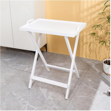Tragbarer Klapptisch Tablett-Tische Kleiner Schreibtisch Klappbar X-förmige Tischbeine Couchtisch, Beistelltisch Massivholz Tisch Klappbar mit Abnehmbarem Tablett Home Outdoor