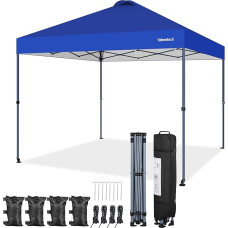 Yaheetech Sulankstoma pavėsinė 3 x 3 m Pop Up pavėsinė Atsparus vandeniui Stabilus žiemai atsparus sodo pavėsinė ant ratų Sodo palapinė Reguliuojamas aukštis su krepšiu Mėlyna