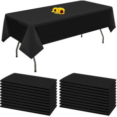 20 pakuočių vienkartinių staltiesių Juodos stačiakampės plastikinės staltiesės 137 cm x 274 cm Aukščiausios kokybės dėmėms atsparios / vandeniui atsparios staltiesės gimtadieniui, vestuvėms, vakarėliams, kepsniams, piknikams dekoruoti