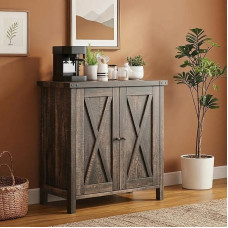 Virtuvinė spintelė su stalviršiu Sideboard Medžio masyvo spintelė su dviem stalčiais ir durimis svetainei Virtuvė Valgomasis kambarys Rustic Brown