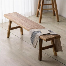 Ūkinis medinis suoliukas įėjimo zonai, vidaus valgomojo suoliukas su dizainu be rankų, medžio masyvo batų suoliukas kambariui, miegamajam (39,4 x 10,2 x 17,7 colių)