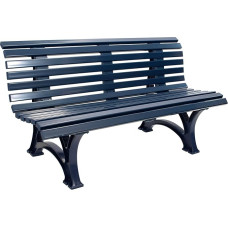 Sodo suoliukas 3-vietis / 150 cm Plastikinis tamsiai mėlynas, atsparus oro sąlygoms