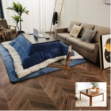Kotatsu Board Verwarming Japanese Stijl, Winter Deken Warm Massief Hout Tile, Huisverwarming Tatami Salon Board Oval Board Coffie Boards Onder Counter Board Computer Bureauverwarmer, 5 Sets (Colour: Blue,