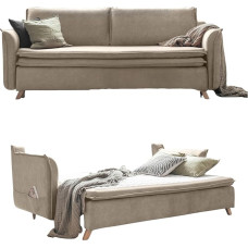 MIUFORM Charming Charlie Slim su miegamojo lova, 3 vietų sofa, 225 x 90 x 85 cm, sofa, sulankstoma sofa su miego funkcija (smėlio spalvos)