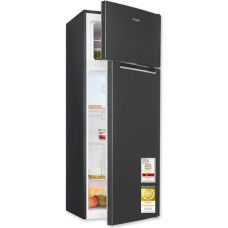 Exquisit Inoxlook-az KGC5270-45-040D Fridge Freezer | 206 L Net Capacity, Energy Efficiency Class D, 40 dB, 4-Star Freezer 37 L | LED Lighting, Manual Temperature Control, Glass Shelves