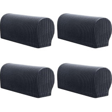 Armrest Chair Covers, Set of 4 Stretch Armchair Couch Armrest Cover Non-Slip Spandex Polyester Sofa Chair Slipcovers for Furniture Protector (Grey)