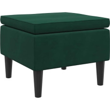 vidaXL Stool with Wooden Legs Footstool Footrest Footstool Ottoman Stool Footrest Upholstered Stool Living Room Dark Green Velvet