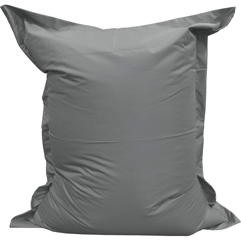 chilly pilley Bean Bag L XL XXL Grindų pagalvėlė Bean Bag Polistireno užpildas, milžiniškas Bean Bag, sėdynės pagalvėlė, sodo pagalvėlė, skirta gulėti ir sėdėti, atspari vandeniui, nepraleidžianti vandens (100 x 155, pilka)