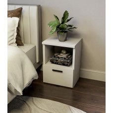 Pradžia Švytėjimas Naktiniai staliukai Naktiniai stalčiai Naktinė spintelė 1 stalčius Metaliniai bėgeliai Balta