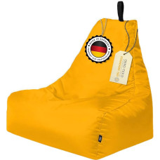 PatchHome XL Lounge Chair - Ergonomic Bean Bag for Gamers, Living Room & Outdoor - with Polystyrene Filling, Washable Cover & Zip for Refilling, Yellow