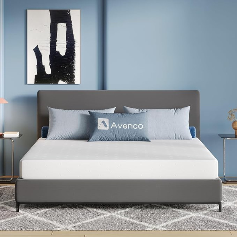 Avenco Gelschaummatratze 180x200 H3 Bambus-Schaum Matratze Bezug 60°Waschbar Öko-Tex CertiPUR US Rollenmatratze 18cm Mittel