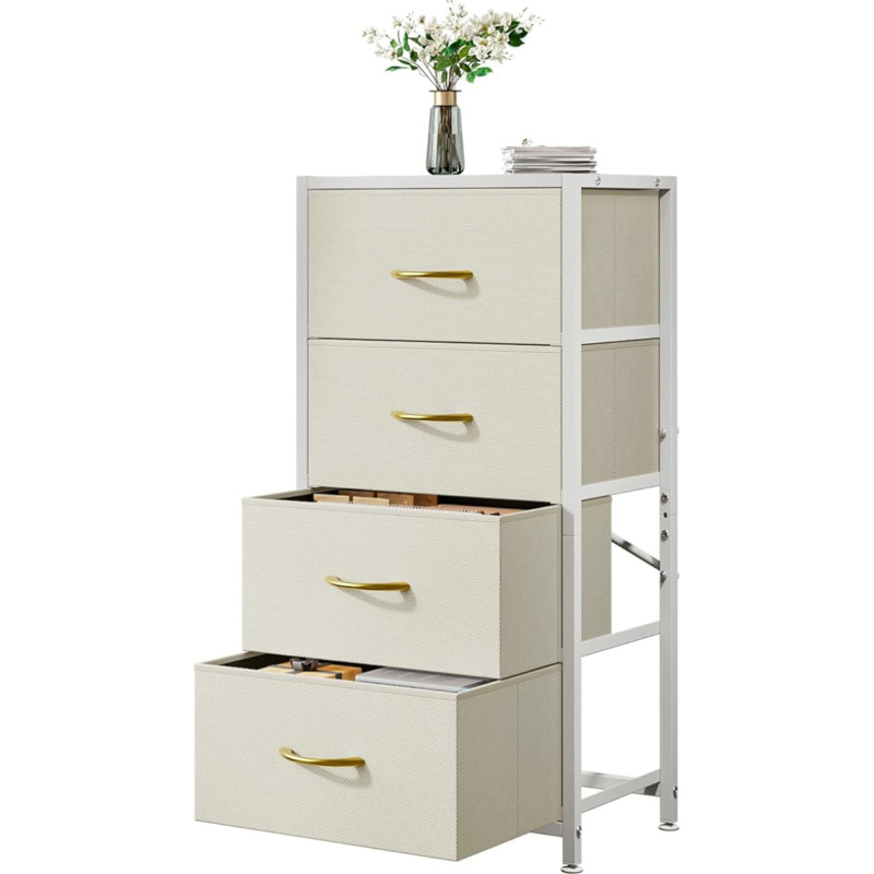 Medžiagos saugojimo bokštas Metalinis rėmas Šiuolaikinis stilius 43 x 28,5 x 78 cm su 4 stalčiais Sandėliavimo baldai svetainei Miegamasis Prieškambaris