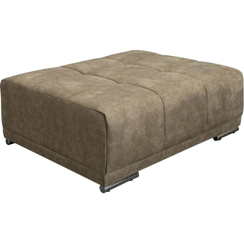 invicta INTERIOR Elegancia Moderni taburetė 110 cm Taupe su dekoratyviniu dygsniavimu didelei sofai