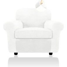 FestiCorp Sofabezug, Samt-Couchbezüge für Hunde, Stretch-Sofa-Schonbezüge, dicke Möbelbezüge für Haustiere, waschbarer Stuhlbezug, Sessel, gebrochenes Weiß
