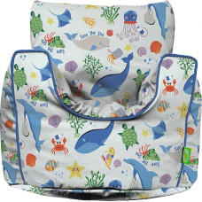 BeanLazy 100% Baumwolle Small Save The Sea Ocean Clean Up Sea Creatures Sitzsack mit Füllung