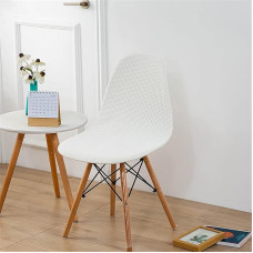 Mateju Stretch Modern Shell Chair Covers, 1, 2, 4, 6, 8, skalbiamas dangtelis, skandinaviškas kėdžių dangtelis valgomojo kėdėms, virtuvei, vestuvėms, biurui, banketams, vakarėliams, dekoracijoms (8 vnt., baltas)