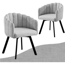 Pasukamos valgomojo kėdės, 2 komplektai, kvėpuojančios minkštos kėdės, valgomojo stalo kėdės, valgomojo kėdės su porankiais ir atlošu, 150 kg, metalinės virtuvės kėdės, juodos ir pilkos spalvos