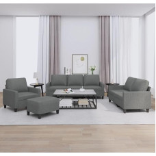 LAPOOH 3201437 4 dalių sofos komplektas su pagalvėlėmis Tamsiai pilkas audinys, Sofos ir sofos, Sofa Svetainė, Sofa paauglių kambariui, Sofa poilsiui, Sofa miegamajam, Minkšta sofa
