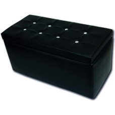 Dmora Dirbtinės odos taburetė, spalva: juoda, matmenys: spalva: 90 x 45 x 45 cm