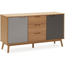 HOMN LIVING Bruce Sideboard 3 Drawers and 2 Doors Solid Wood 140 cm Width 40 cm Depth 77 cm Height